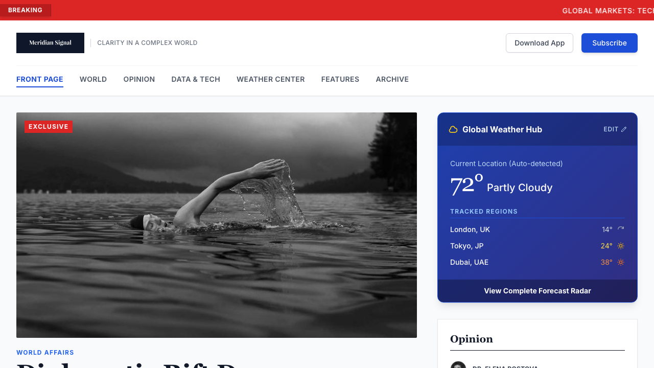 View News Weather Information page