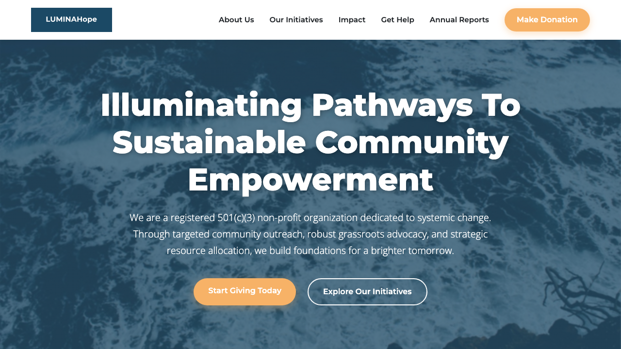 View Non Profit Charity page