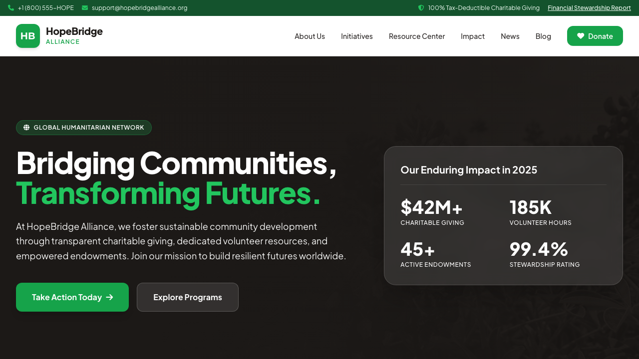 View Non Profit Charity page