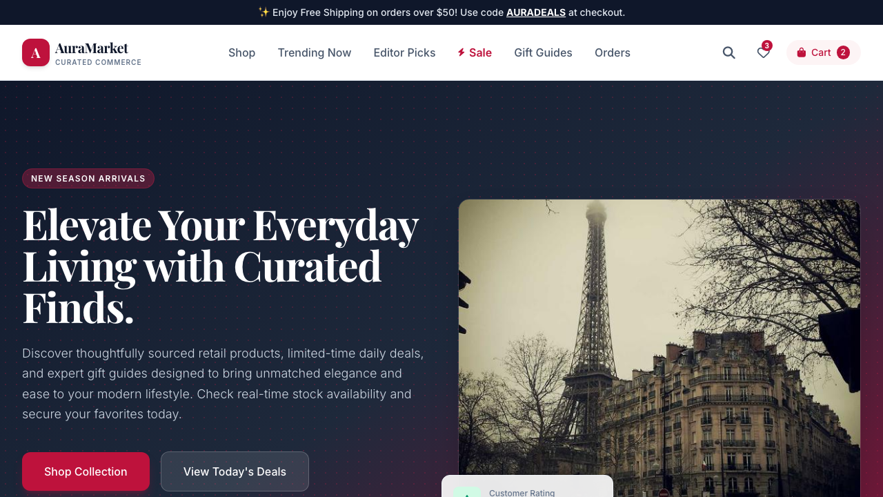 View Shopping page