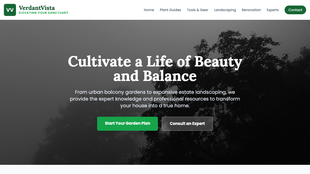 View Home and Garden page