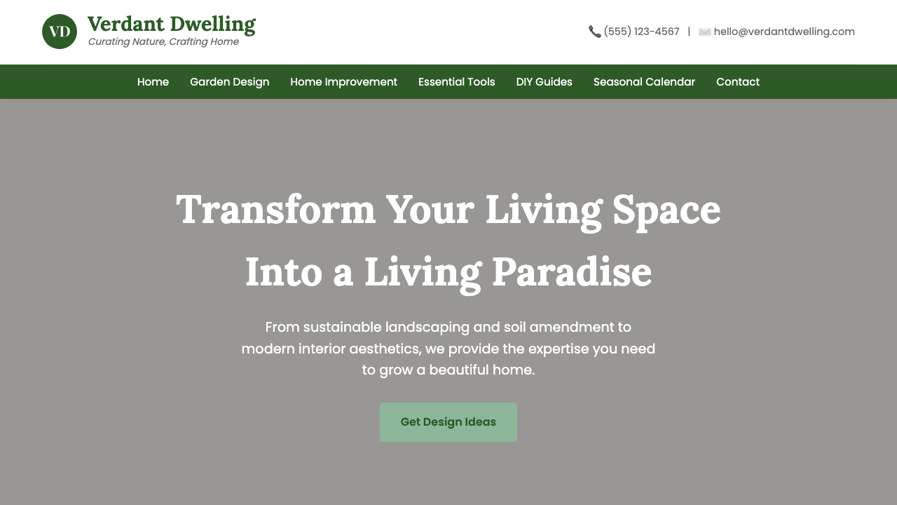 View Home and Garden page