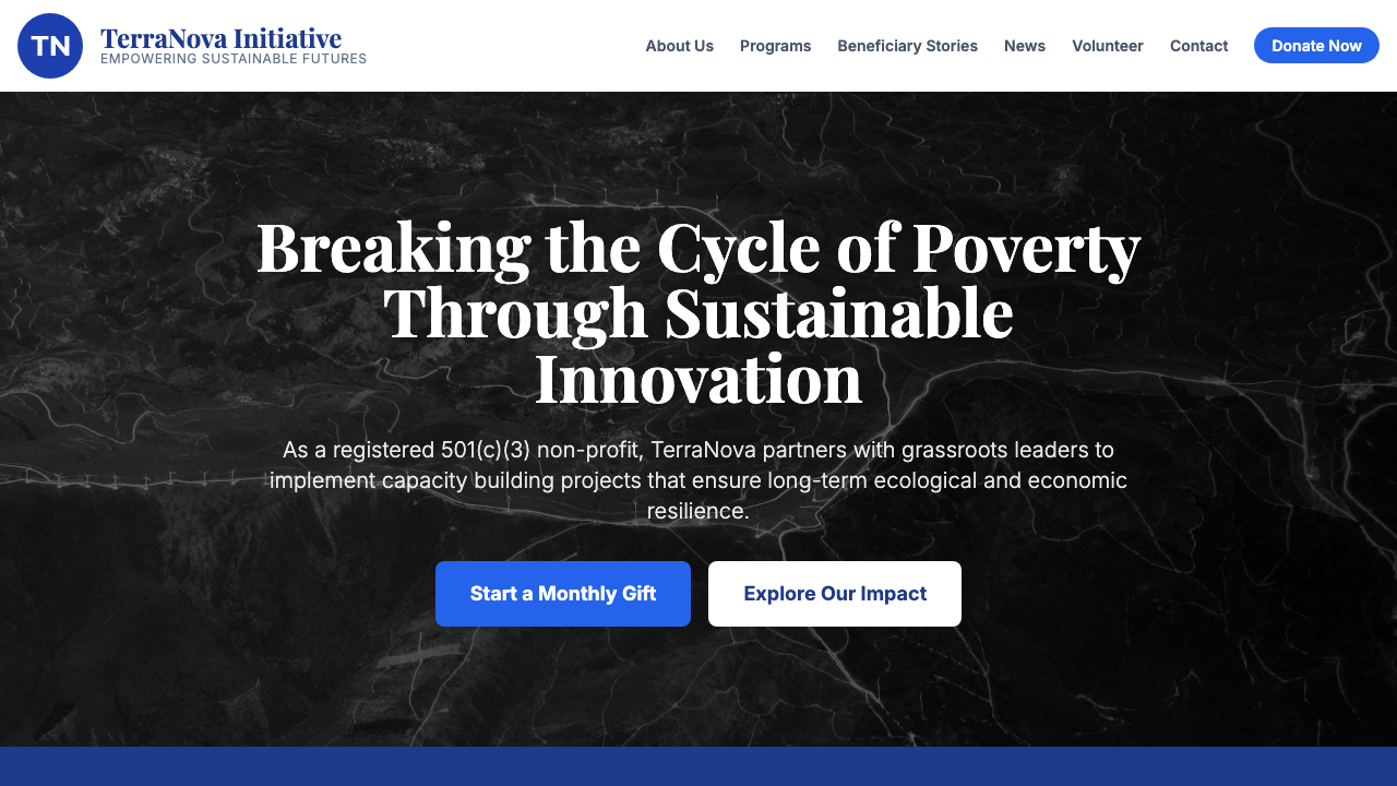 View Non Profit Charity page