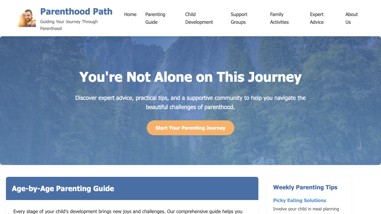 View Family and Parenting page