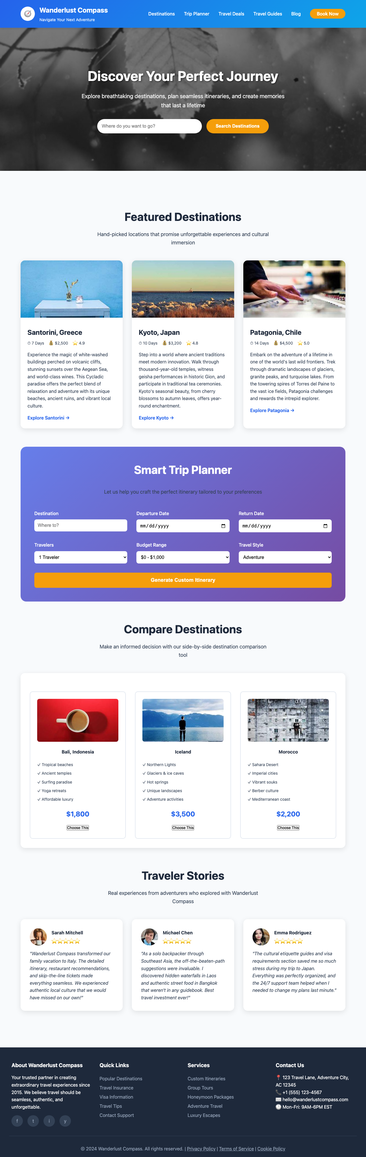 Travel page with AIMAC score 3 (3 serious violations)