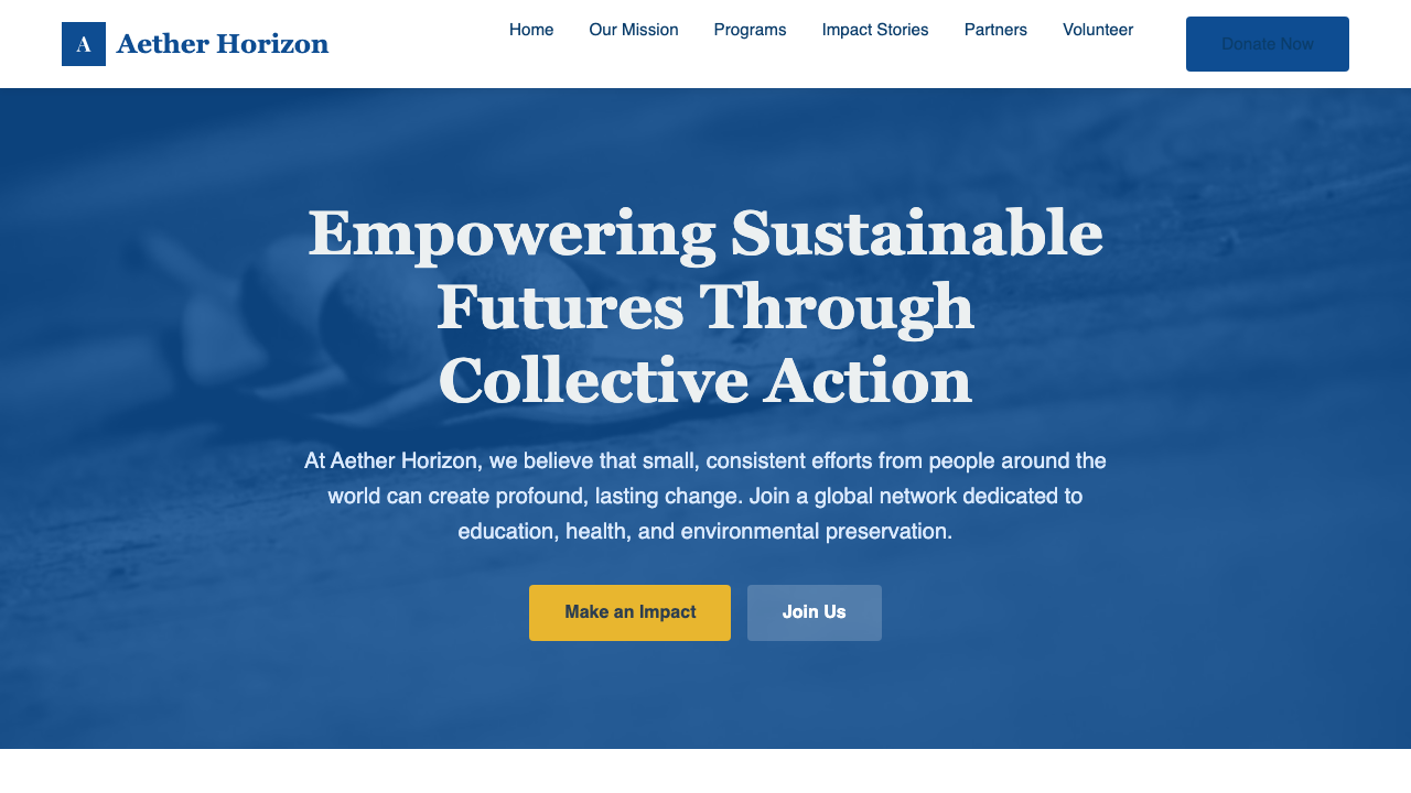 View Non Profit Charity page