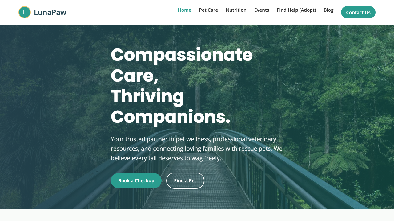 View Pets page