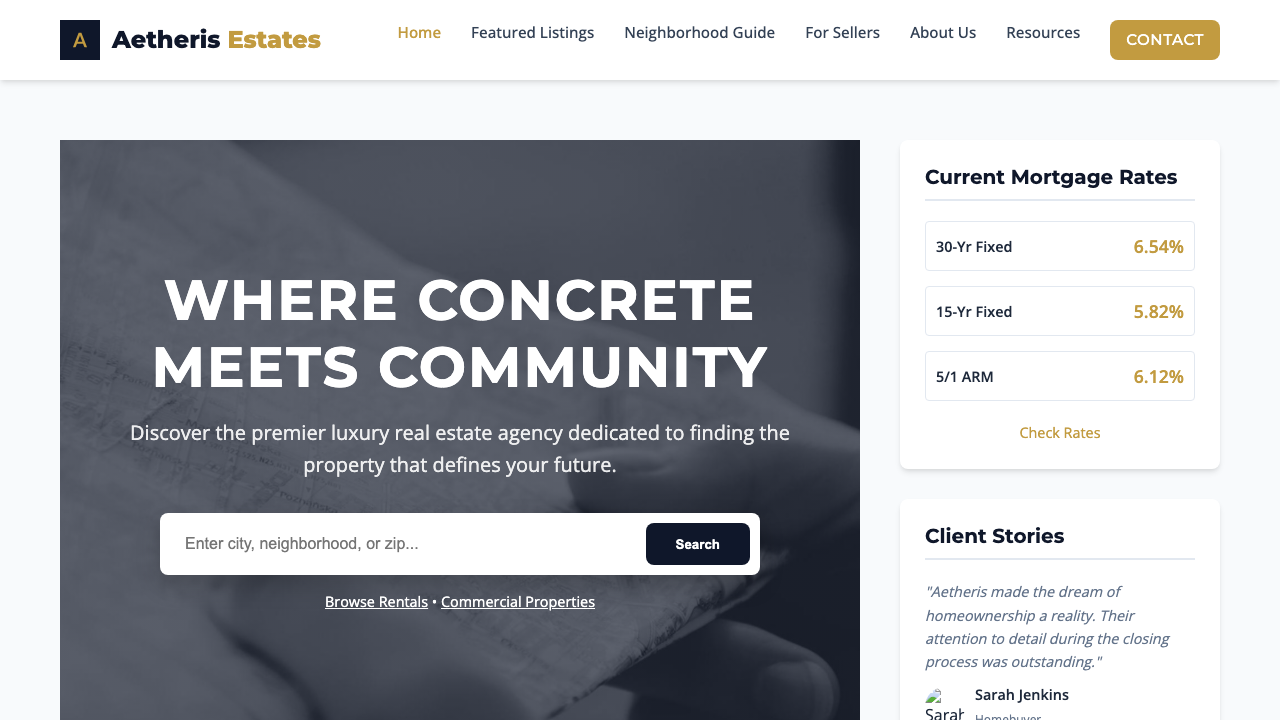 View Real Estate page