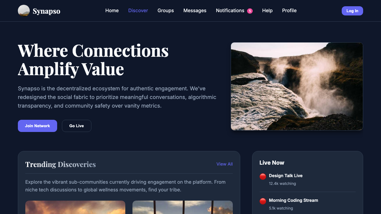 View Social Media page