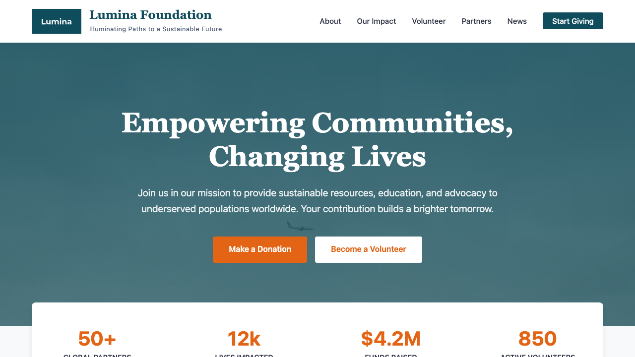 View Non Profit Charity page