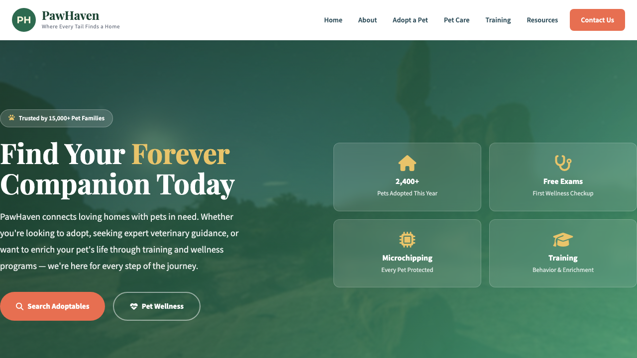 View Pets page