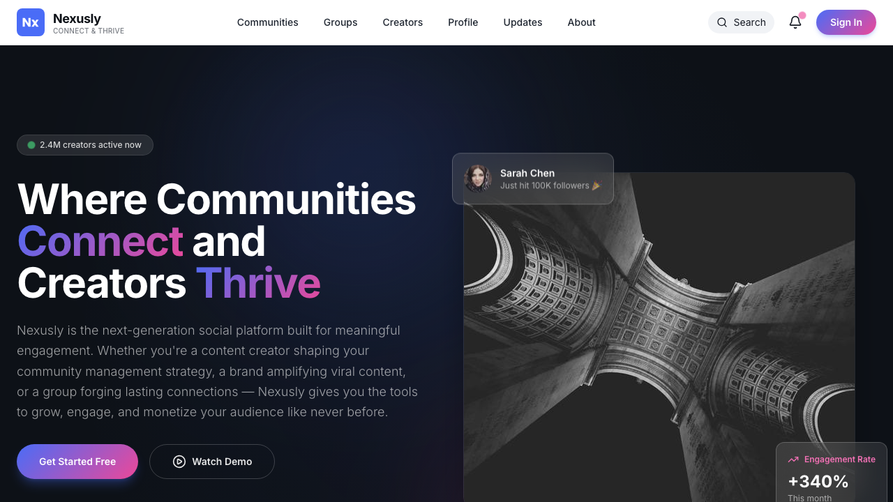 View Social Media page