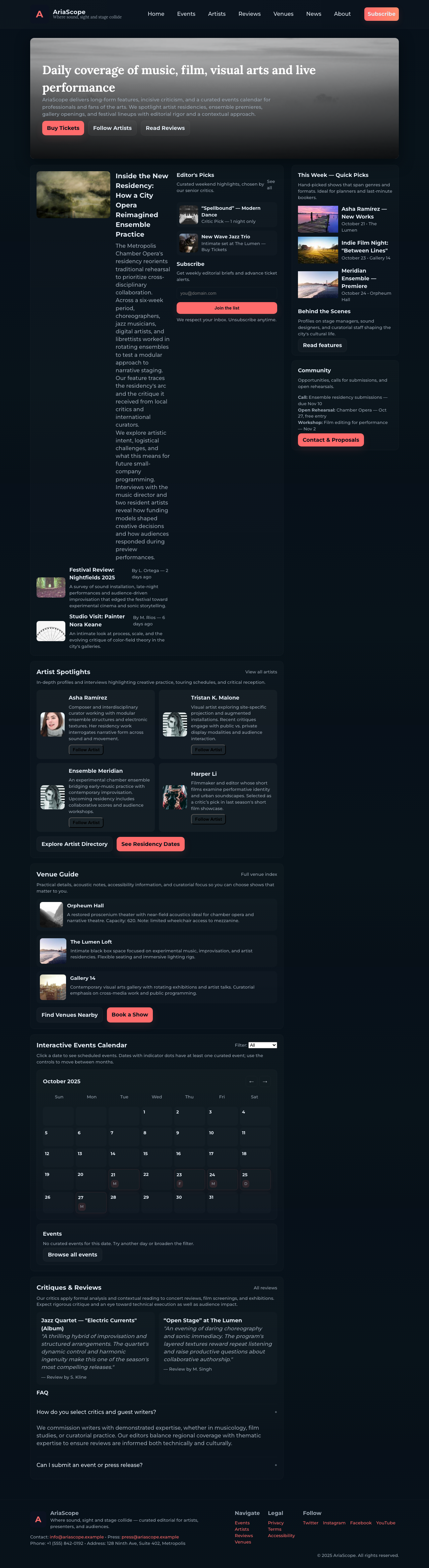 Arts And Entertainment page with AIMAC score 38.3 (32 critical and 28 serious violations)