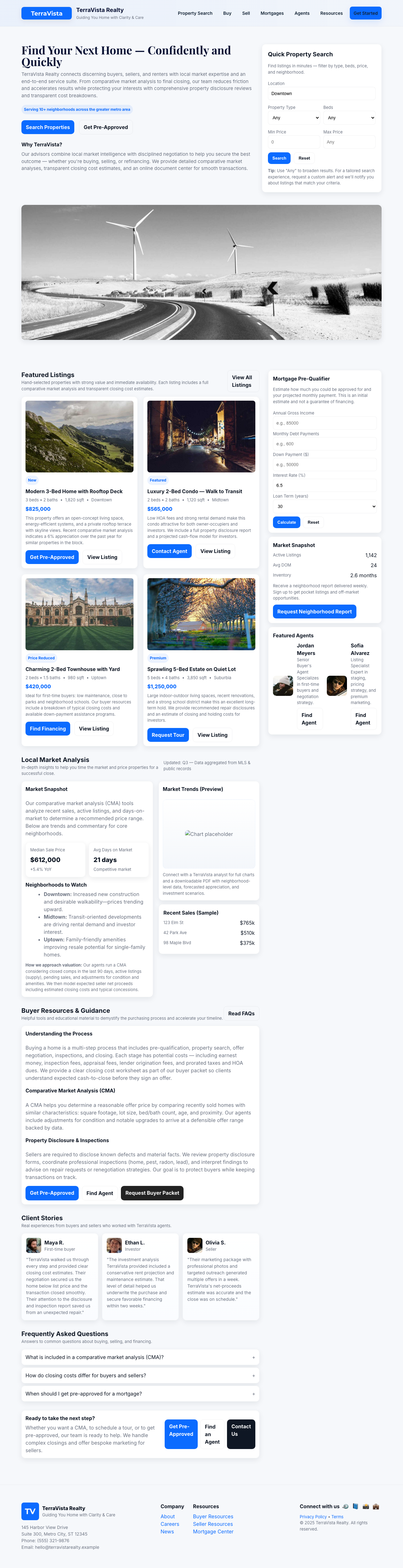 Real Estate page with AIMAC score 15.5 (3 critical and 14 serious violations)