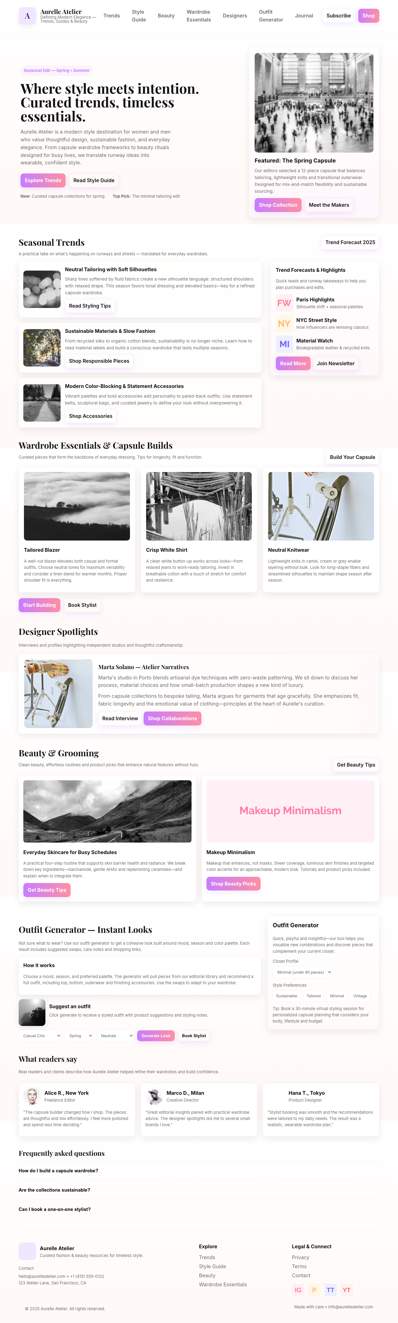 Style And Fashion page with AIMAC score 2 (1 serious violations)