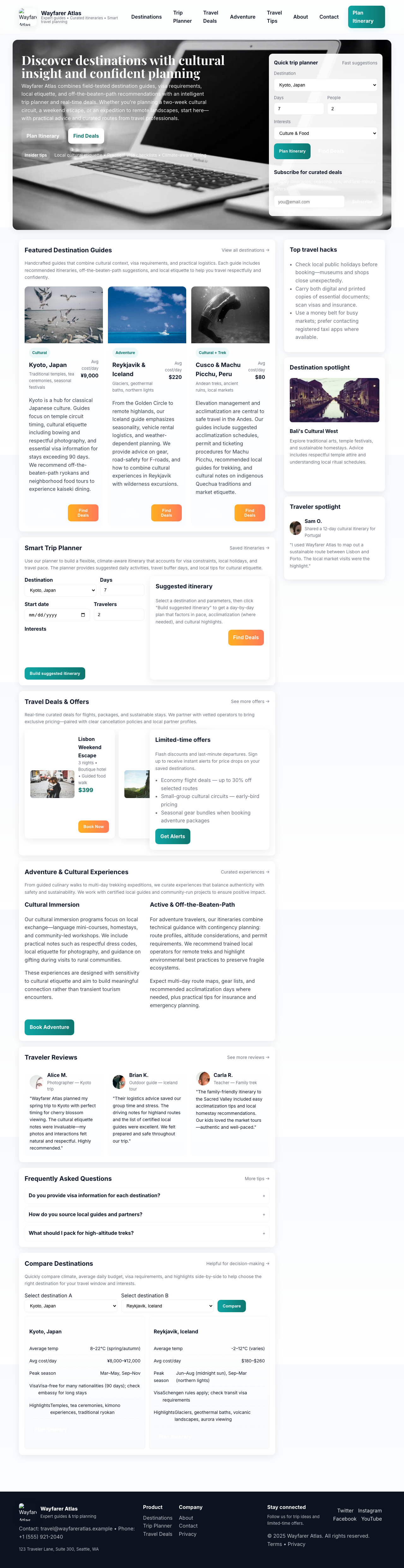 Travel page with no accessibility violations