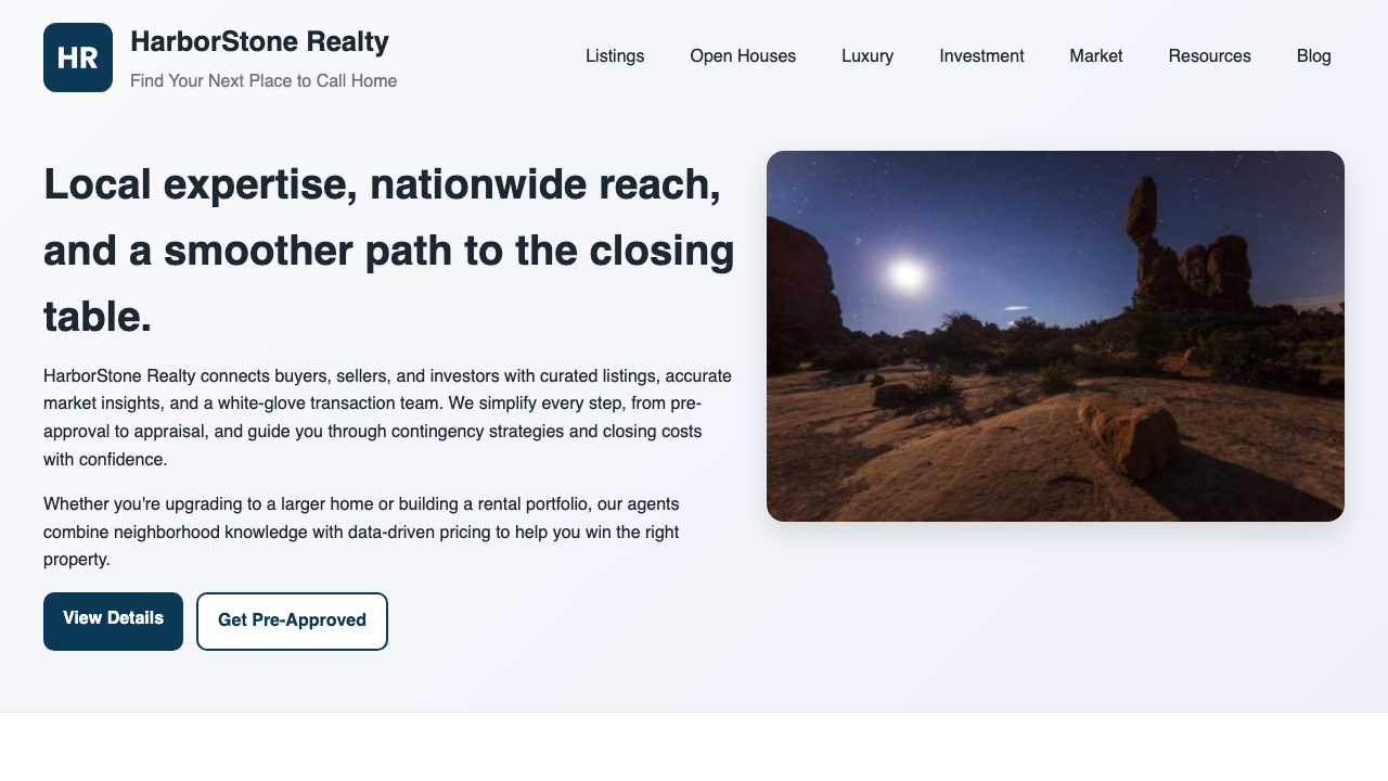 View Real Estate page