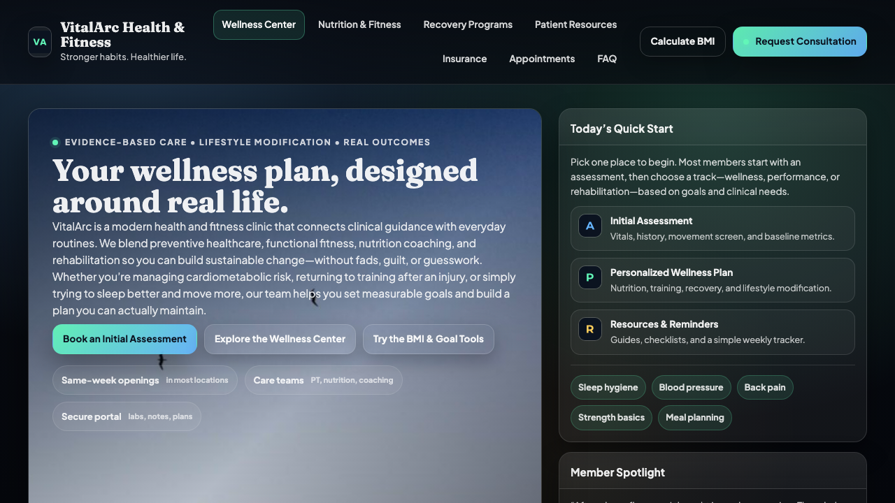 View Health and Fitness page