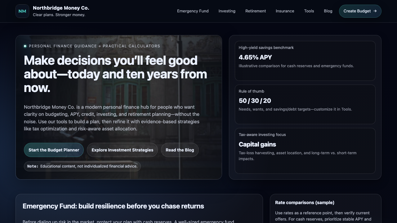 View Personal Finance page