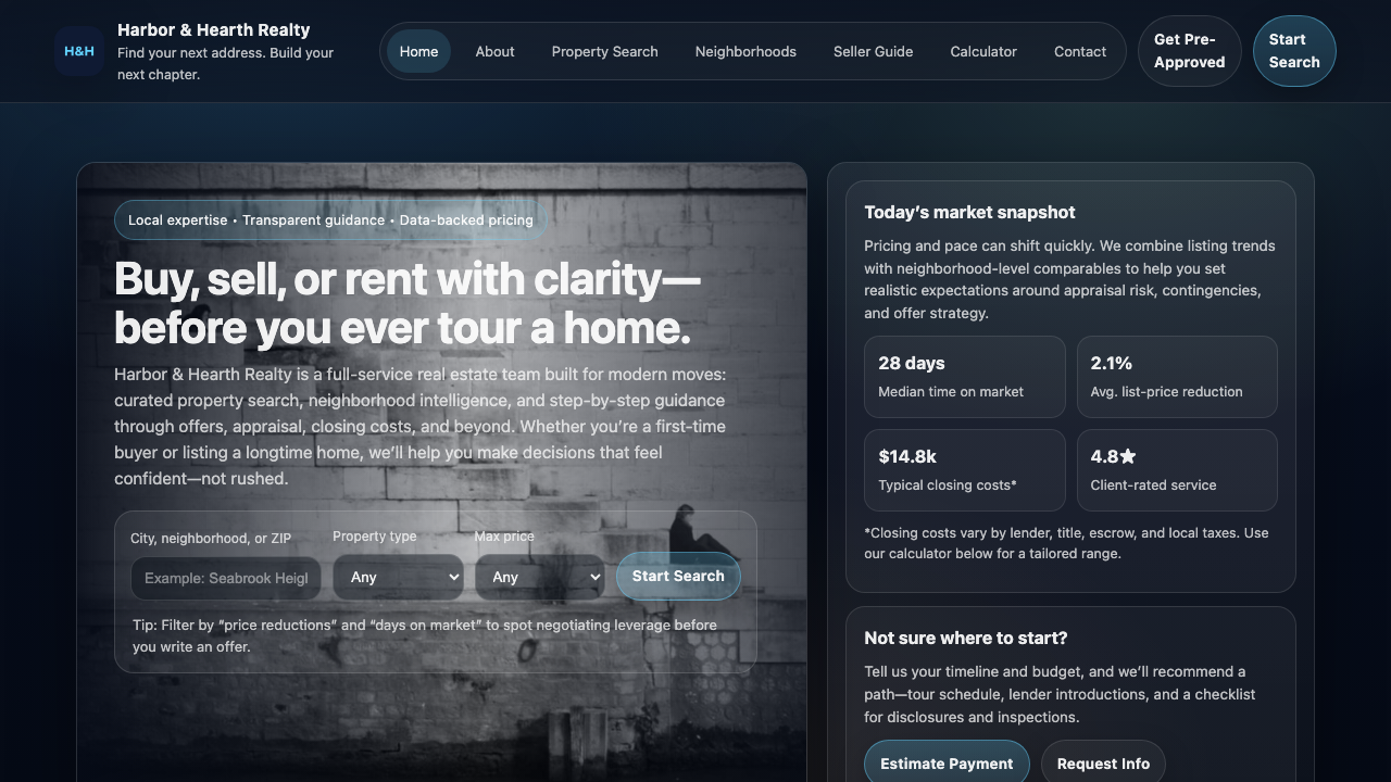 View Real Estate page