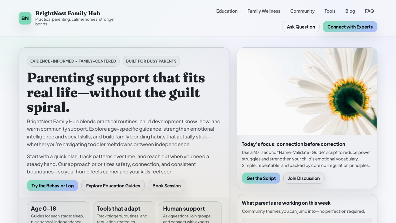 View Family and Parenting page