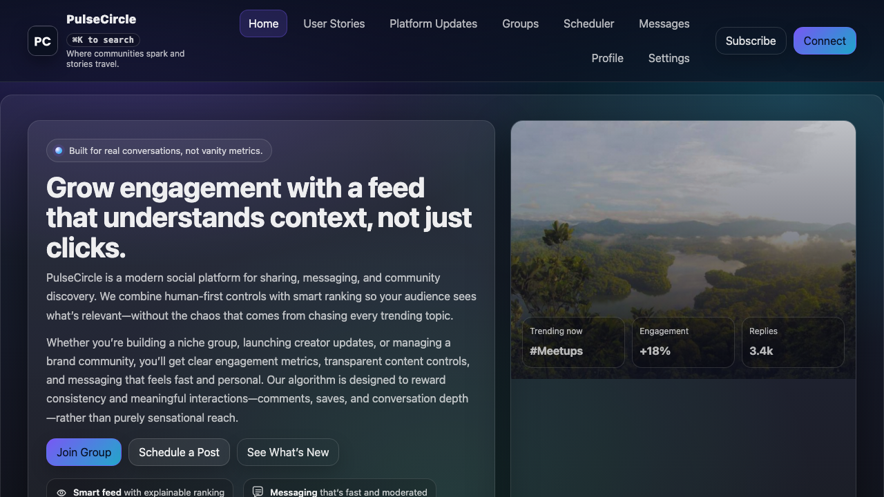 View Social Media page