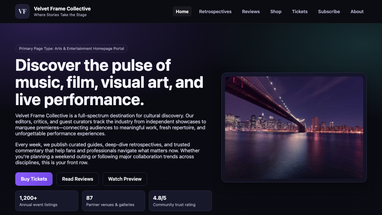 View Arts and Entertainment page