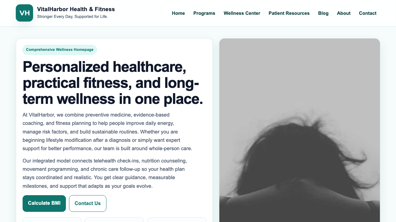 View Health and Fitness page