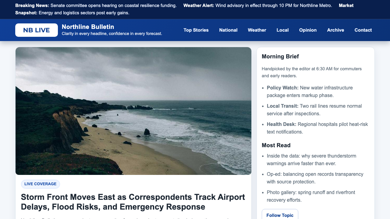 View News Weather Information page