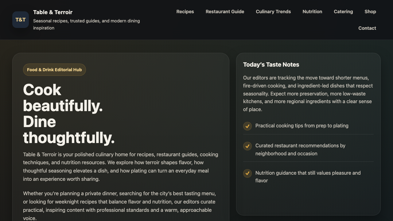 View Food and Drink page