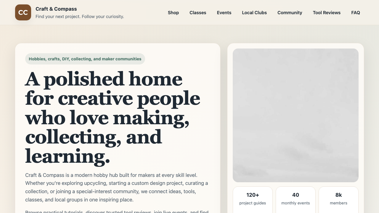 View Hobbies and Interests page