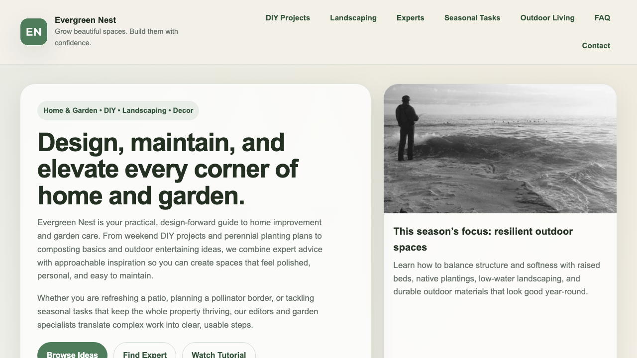 View Home and Garden page