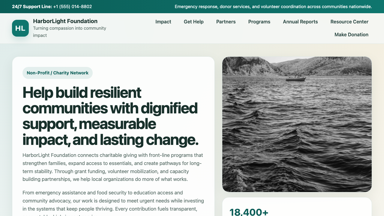 View Non Profit Charity page