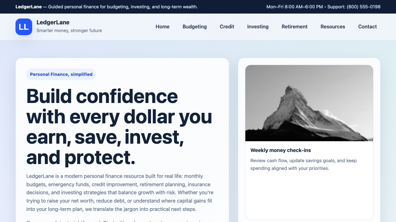 View Personal Finance page