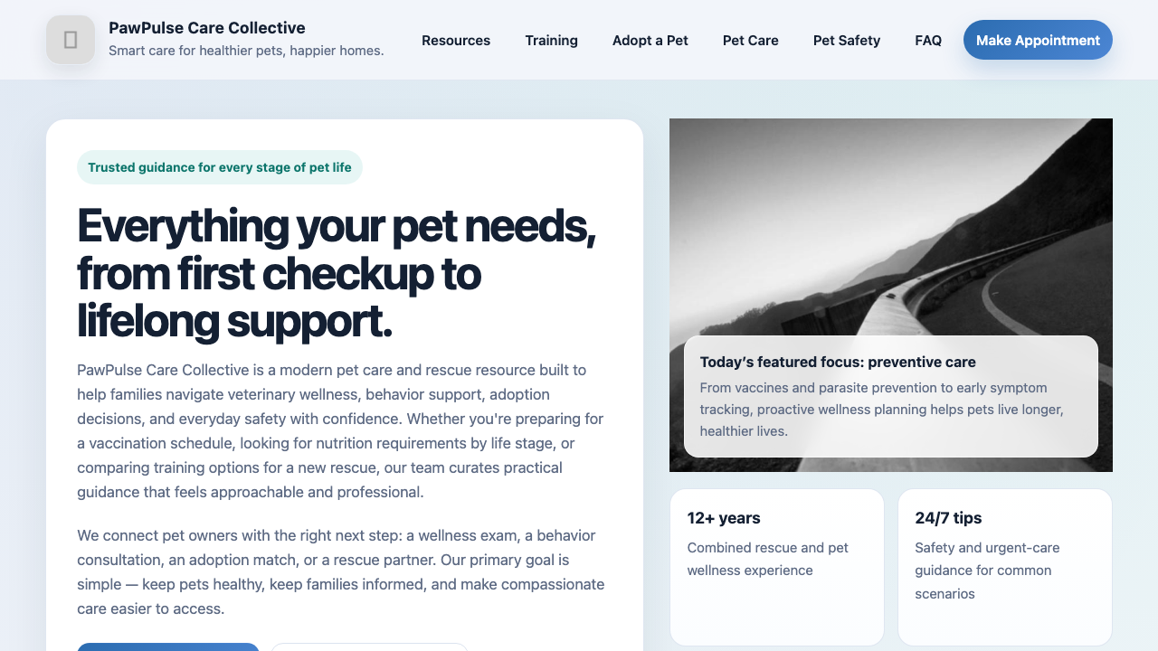 View Pets page