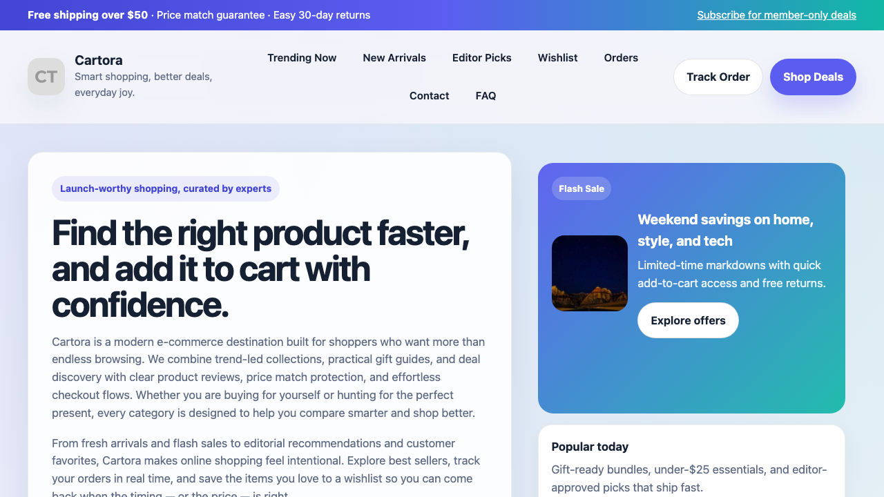 View Shopping page