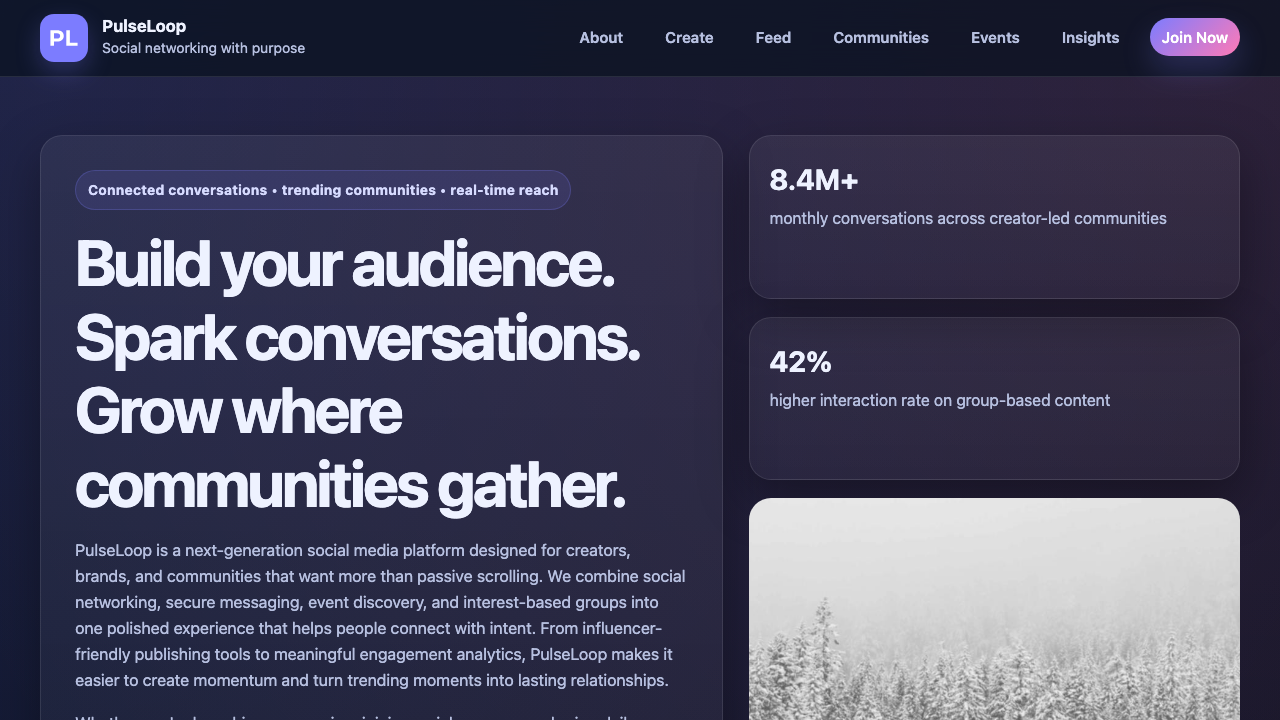 View Social Media page