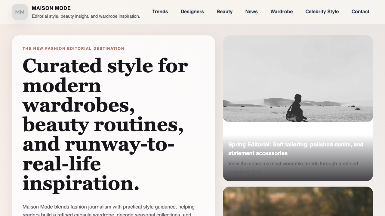 View Style and Fashion page