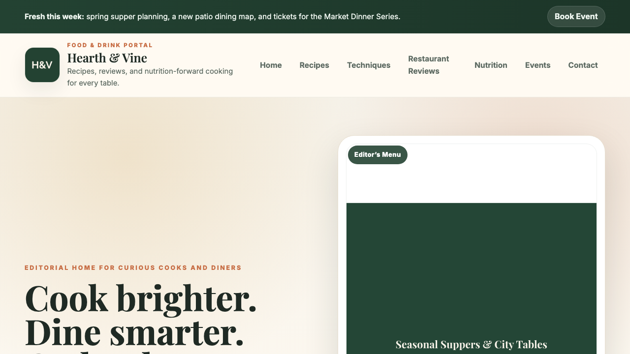 View Food and Drink page