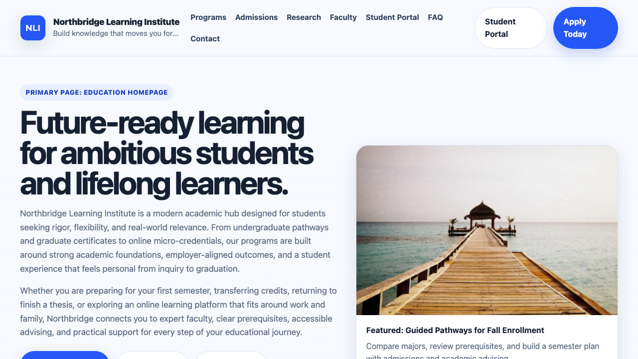 View Education page