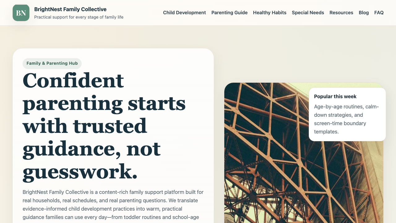 View Family and Parenting page