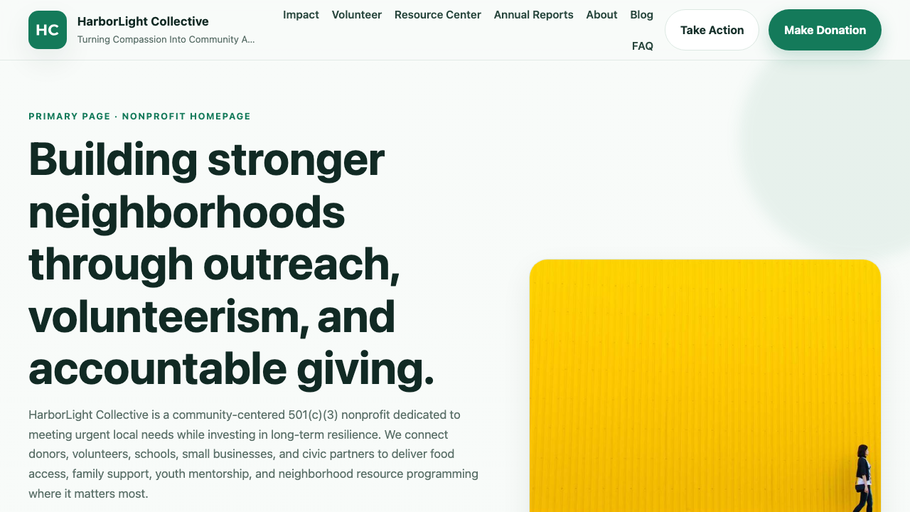 View Non Profit Charity page