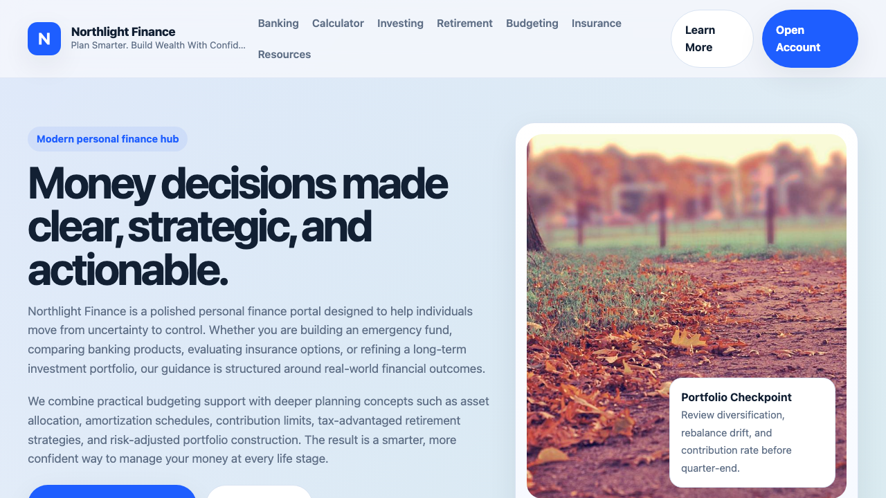 View Personal Finance page