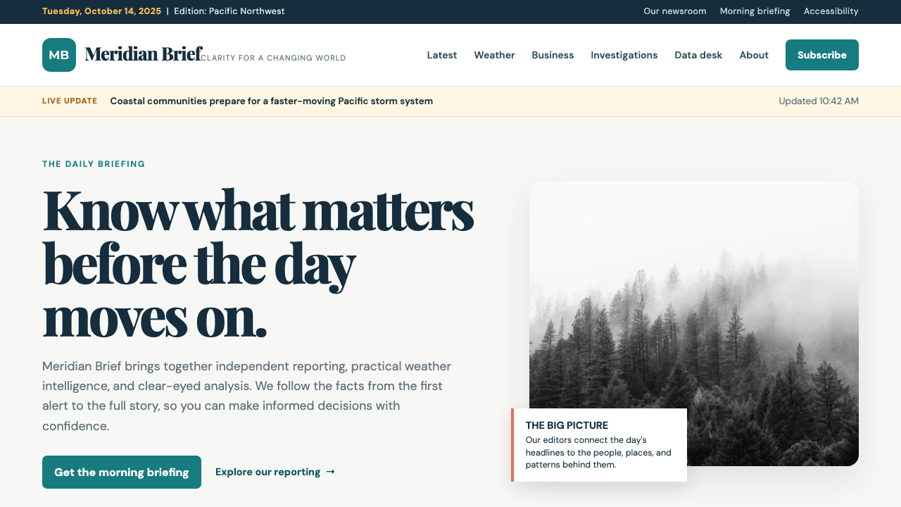 View News Weather Information page