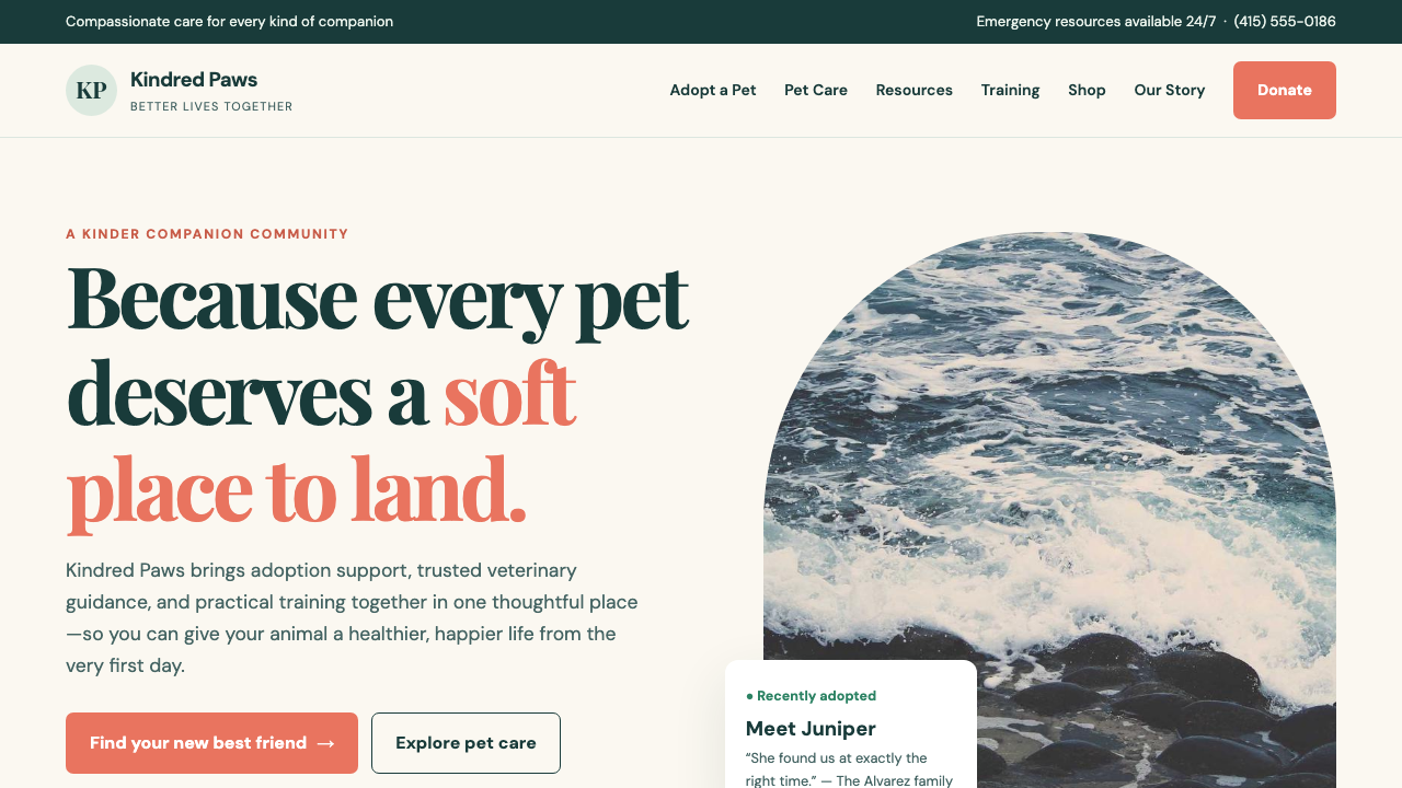 View Pets page