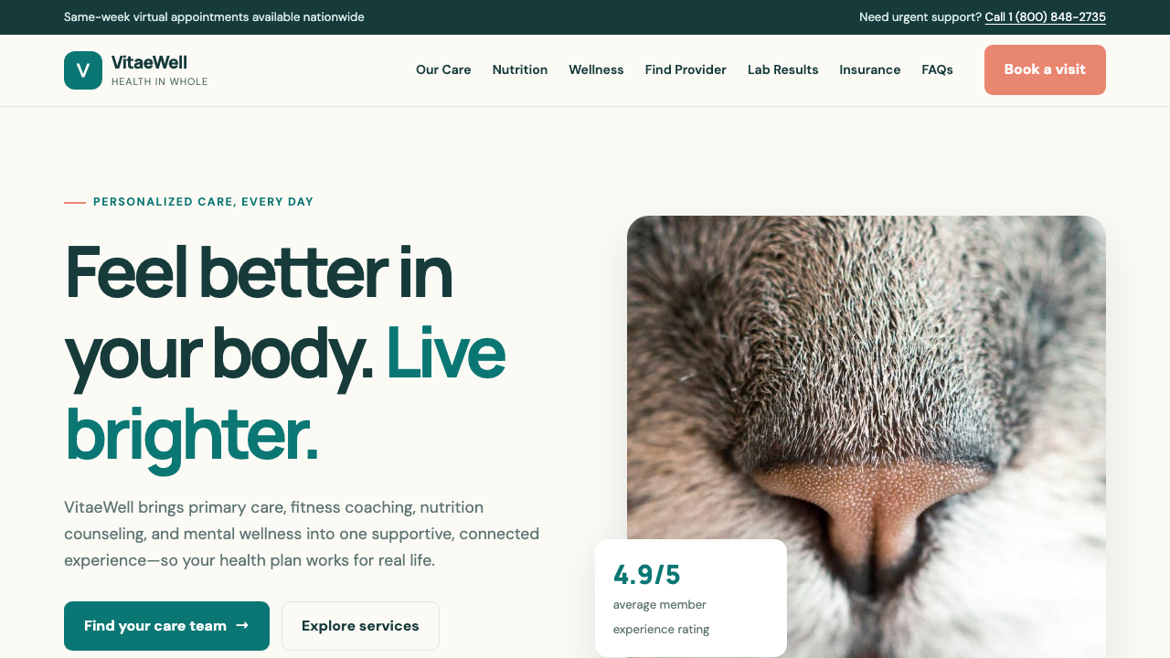 View Health and Fitness page