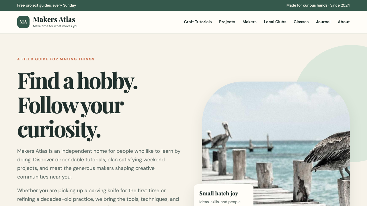 View Hobbies and Interests page