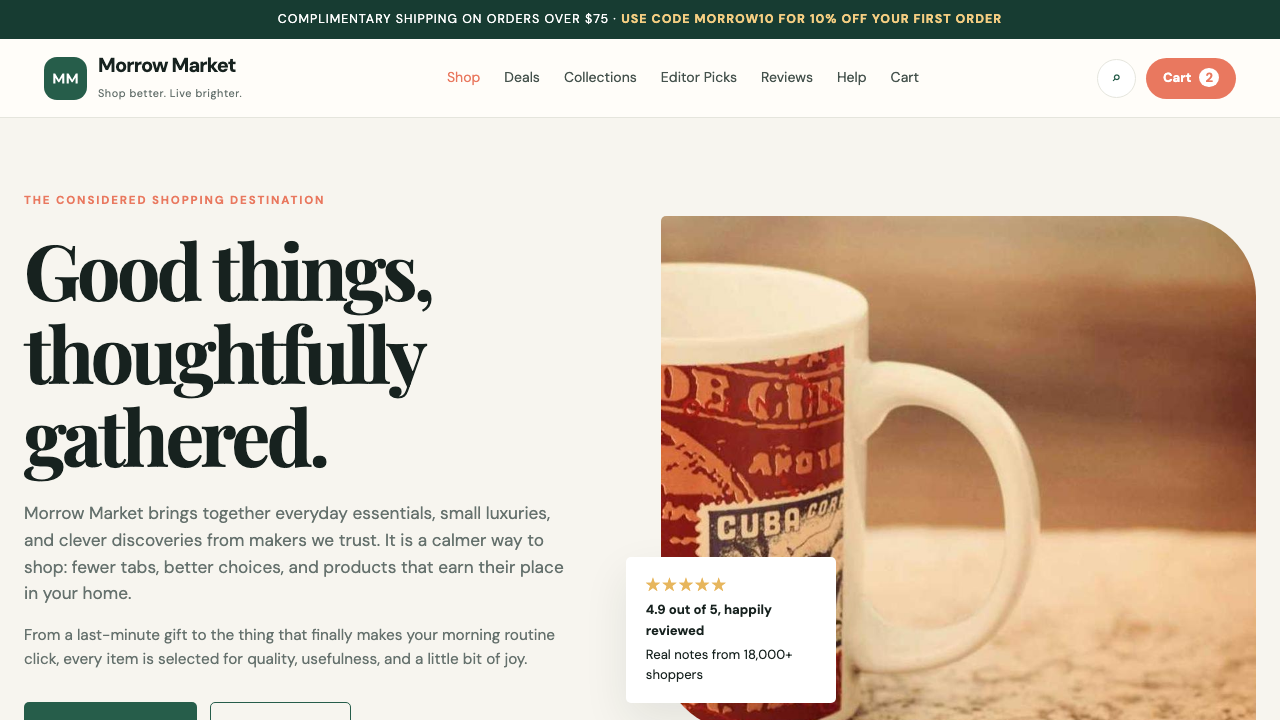 View Shopping page