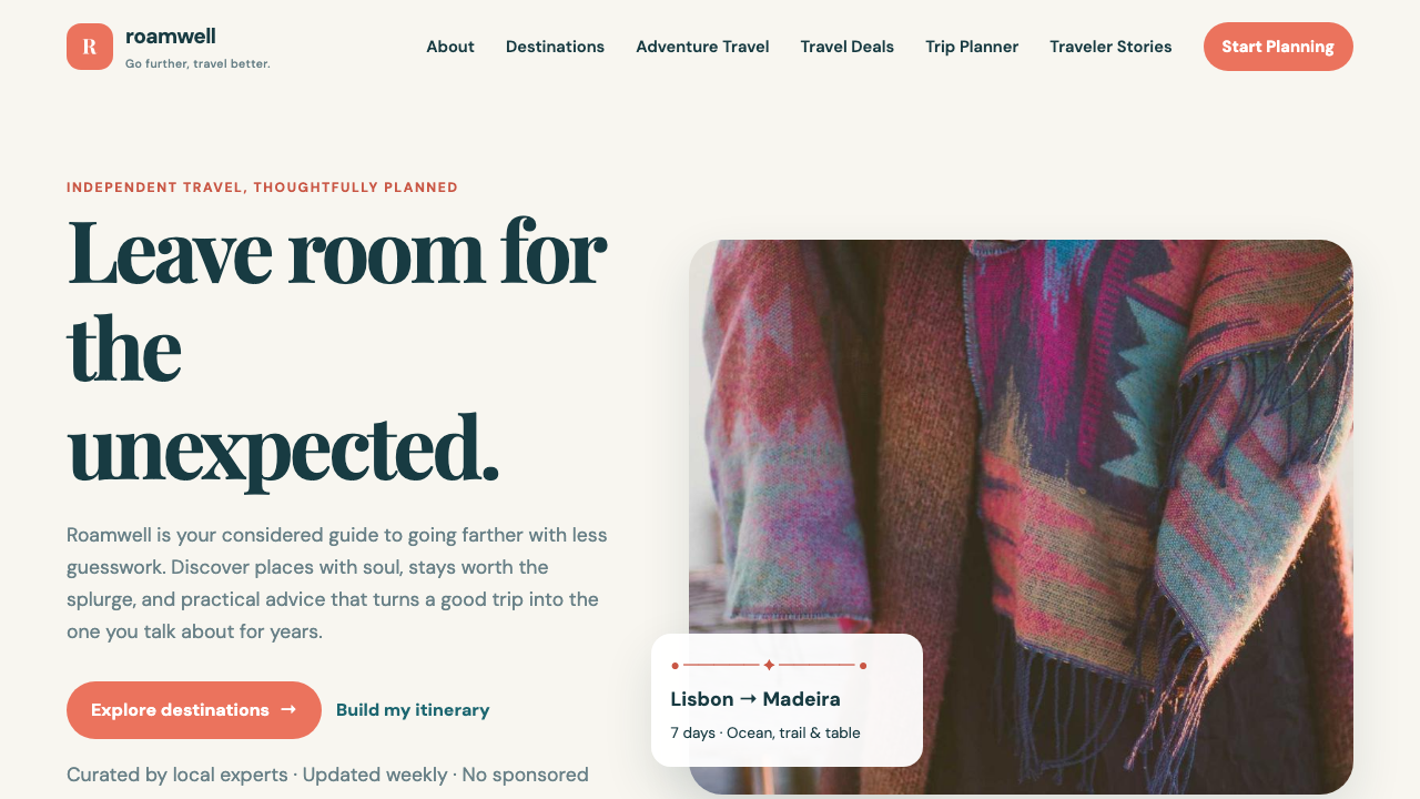 View Travel page