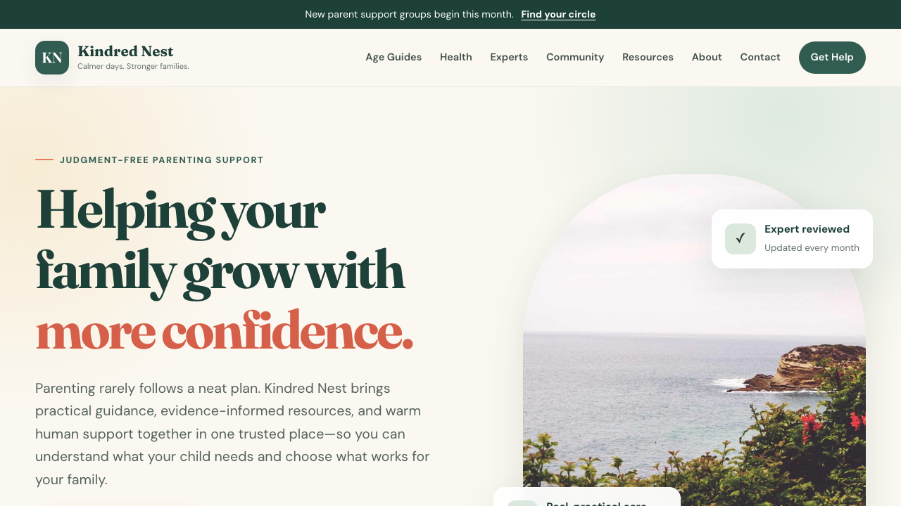 View Family and Parenting page